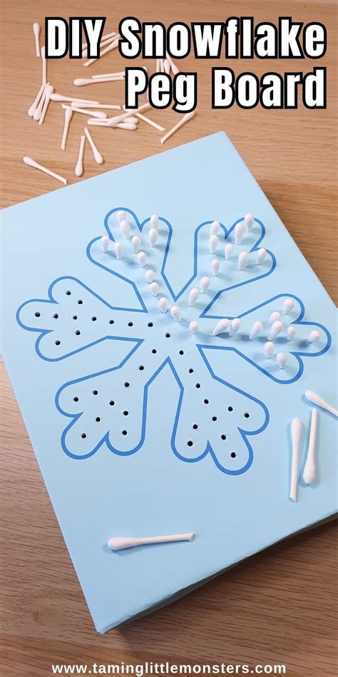 DIY Snowflake Peg Board Fine Motor Activity For Winter Winter