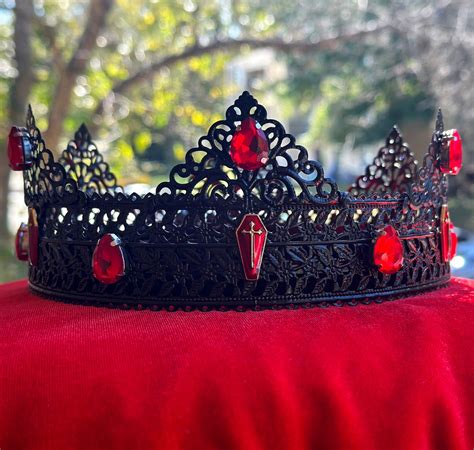 Black Crown Gothic King Queen Crown Black Hair Crown Black Etsy