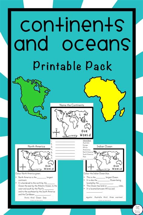 Worksheet Of Continents And Oceans