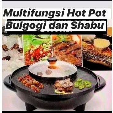 Jual MULTYFUNCHTION HOT POT M Panggangan BBQ Grill Plate Panci Shabu In Alat