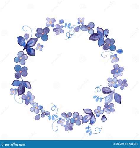 Hand Painted Watercolor Flowers Wreath Stock Vector Image