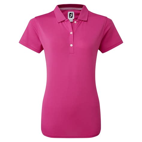 Footjoy Golf Ladies Stretch Pique Solid Polo Shirt Hot Pink