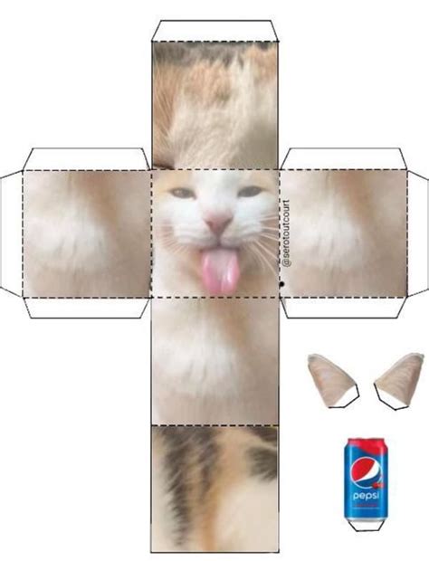 Cat Cube Template Cat Paper Doll Blehhhhh P Cat