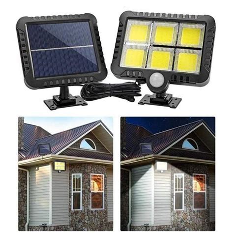 Lampa Solara De Exterior Cu Senzor De Miscare COB LED ABS Cablu 5 M