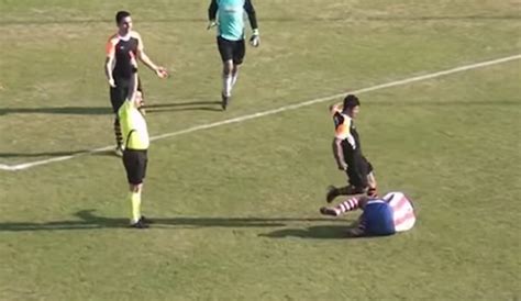 Soccer Player Brutally Kicks Opponent In Face After Receiving Red Card