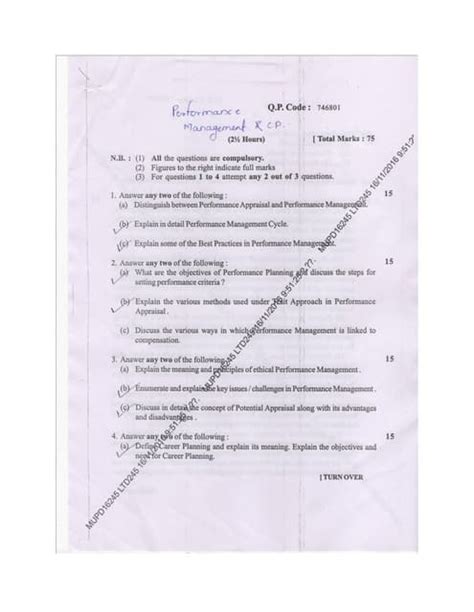 Bms 5th Sem Question Paper Performance Mgt And Cp Pdf Free Download