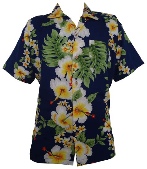 Hawaiian Shirts Mens Hibiscus Flower Print Beach Party Aloha Hawaiian