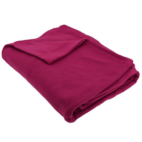 Couverture polaire 180x220 Isba violet Prune Polyester 320 g m2 traité