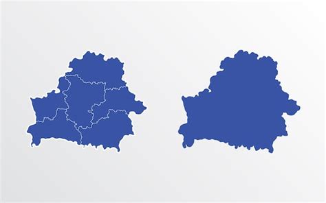 Premium Vector Blue Map Of Belarus With Regions