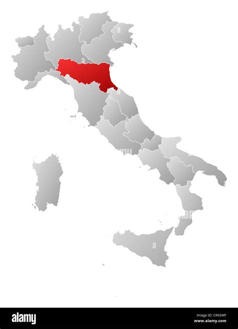 Mappa Politica Dell Italia Con Le Diverse Regioni In Cui La Regione