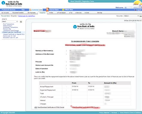 Sbi Maxgain Home Loan Generating Provisional Certificate For Income