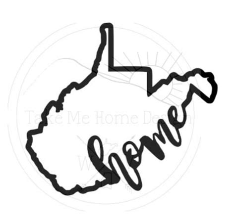 West Virginia Outline SVG DXF Cut File Home Etsy