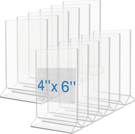 MaxGear Acrylic Sign Holder Table Card Display 4 X 6 Inches Clear Sign