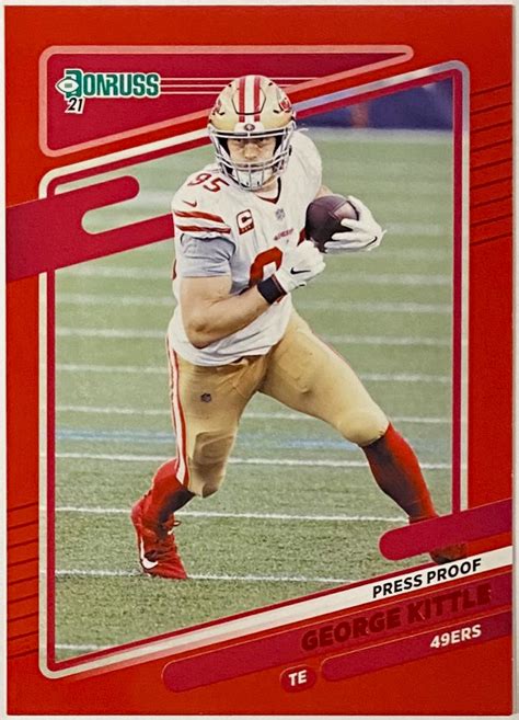 George Kittle 2021 Panini Donruss Football San Francisco 49ers Red