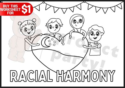 racial harmony day celebration coloring page Harmony Day, Colouring ...