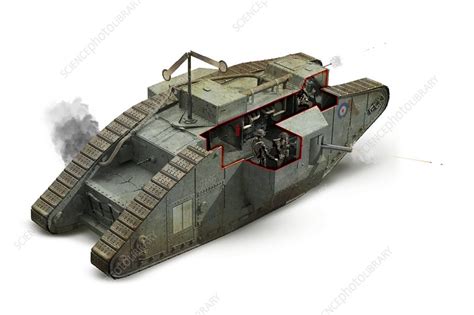 Mark V British Tank First World War Illustration Stock Image C040