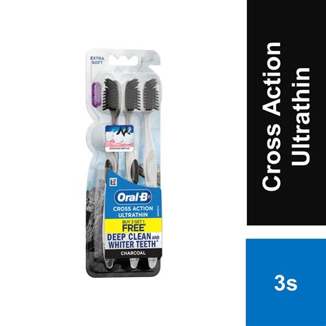 Oral B Cross Action Ultrathin Charcoal Toothbrush 3s Shopee Malaysia