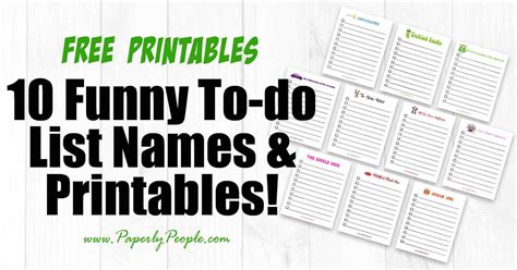 10 Funny To Do List Names And Free Printables