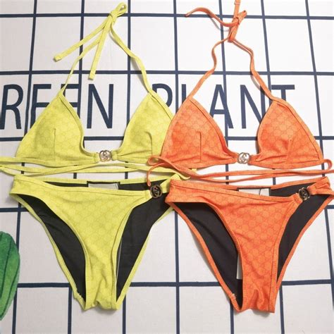 Gucci New Style Sexy Swimsuit Tie Rope Laced Up Split Triangle Swimsuit Bikini Shopee