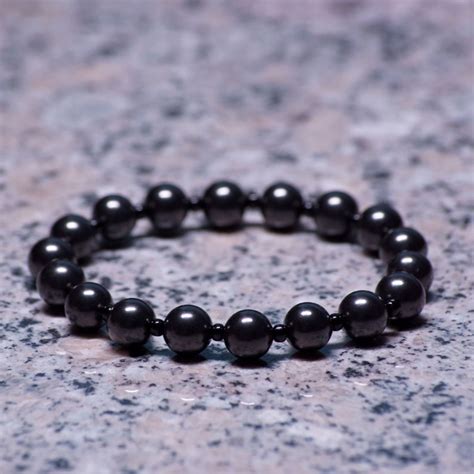 Shungite Bracelet Round Beads 8mm Genuine Karelian Shungite Etsy