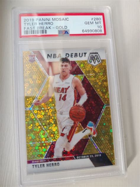 Tyler Herro 2019 Mosaic NBA Debut Fast Break Gold 280 Price Guide