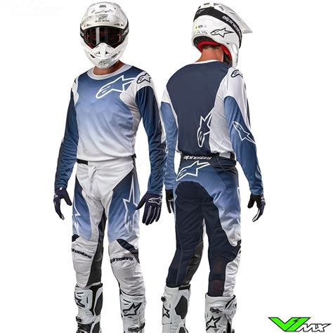 Alpinestars Racer Hoen 2024 Motocross Gear Combo White Dark Navy