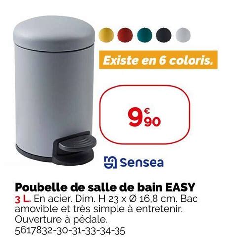 Promo Sensea Poubelle De Salle De Bain Easy Chez Weldom