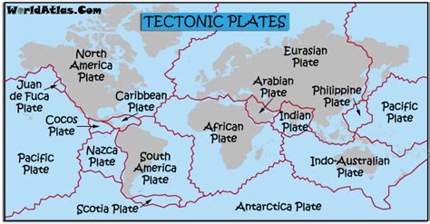 Tectonic Plate Map With Boundaries