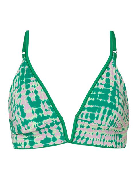 Maaji Enchanting Emerald Parade Long Line Triangle Bikini Top Beach