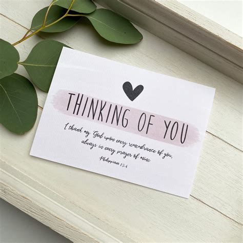 Thinking Of You Christian Greeting Card Philippians Bible Vers