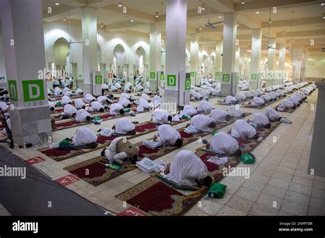 Muslim Pilgrims Pray Inside The Namira Mosque In Arafat During The