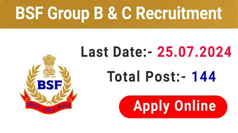 Bsf Group B And C Recruitment 2024 Online Form