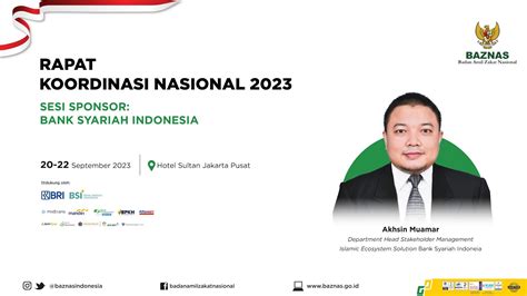 RAKORNAS BAZNAS 2023 Sesi Sponsor BSI YouTube