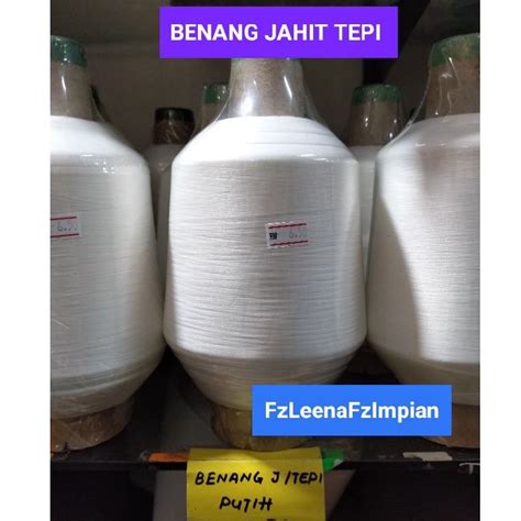 BENANG MESIN JAHIT TEPI BENANG GEBU PUTIH NONA Besar Shopee Malaysia