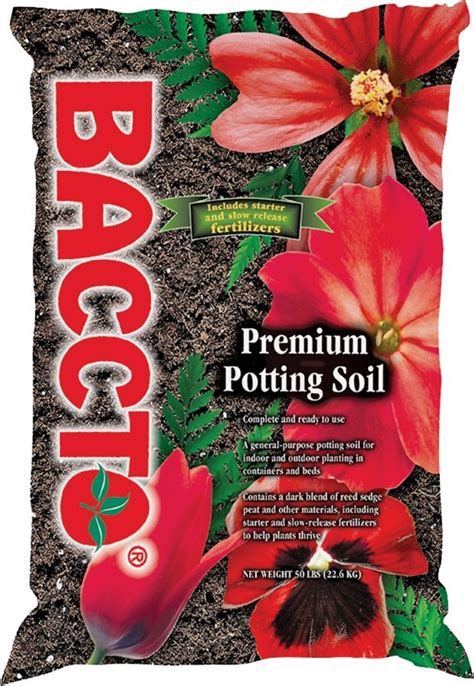 Baccto 1250 Premium Potting Soil 50 Lb Bag Light Browndark Brown