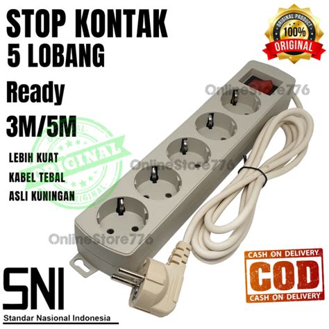 Stopkontak Kabel 5 Lubang 3 Meter Stop Kontak Kabel Adaptor 5 Lobang