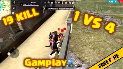 Solo Vs Squad 19 Kill Gameplay Free Fire Youtube