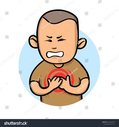 Young Man Feeling Chest Pain Angina Stock Vector (Royalty Free