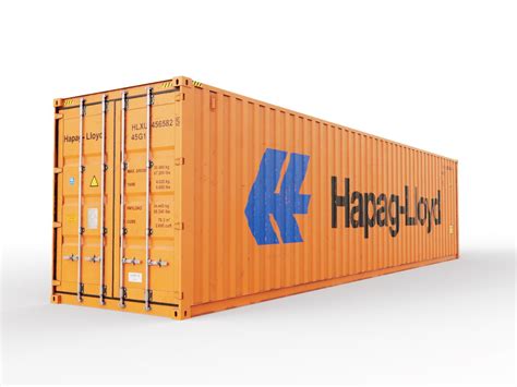 40 Ft High Cube Hapag Lloyd Shipping Container 3D Model 15 Obj Ma