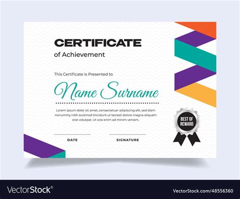 Modern certificate design template Royalty Free Vector Image