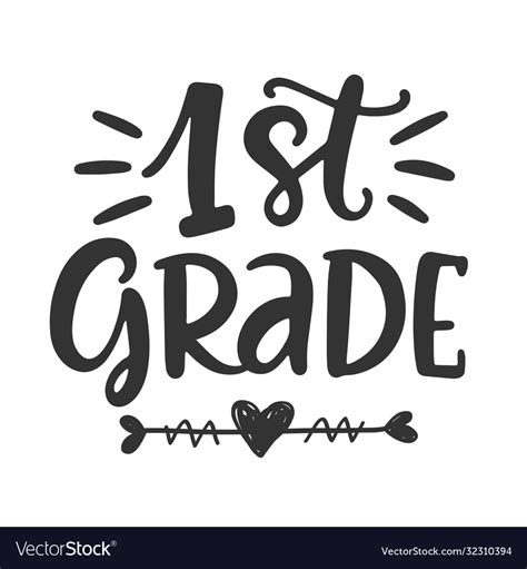 St Grade Lettering Design Element Royalty Free Vector Image