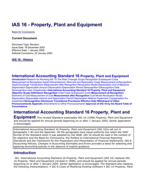 IAS 16 Property Plant And Equipment