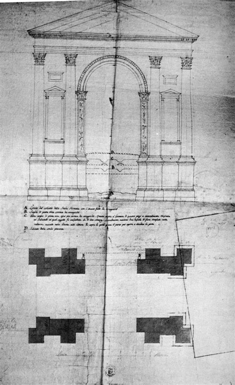 Prospetto E Pianta Dell Arco Dei Gavi Giuseppe Barbieri