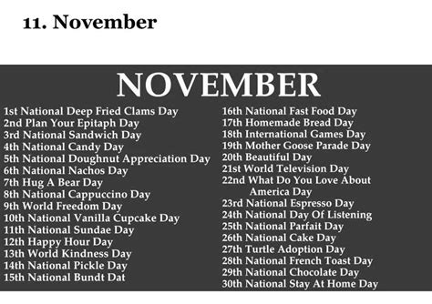 Weird And Fun Holidays For November What Holiday Does Your Birthday