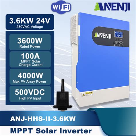 Anenji Hybrid Solar Inverter 3 6kw 24vdc 230vac Mppt 500vdc 100a Charg