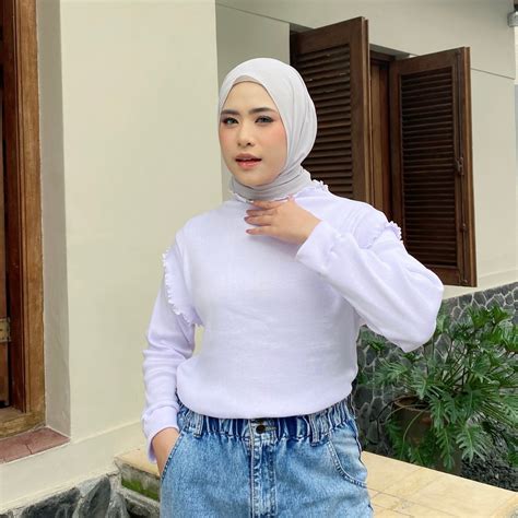 Jual Mybamus X Evazulaeva Jema Rib Tops Atasan Muslim Wanita