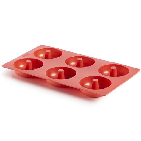 Molde Donuts Lekue Silicona 6 Cav Rojo Gadgets Cuina