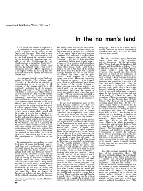 In The No Mans Land Pdf Humanism Intellectual