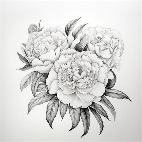 Premium Photo Intricate Peony Flower Coloring Page Clear Black Lines And Vibrant Colors