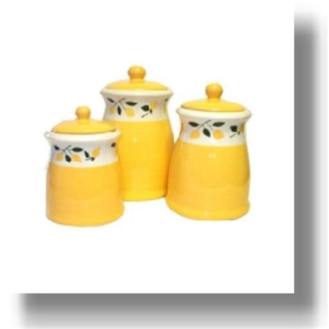 Cheerful Lemon Canisters Yellow Kitchen Canisters Yellow Kitchen